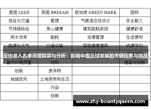 足协准入名单深度解读与分析：影响中国足球发展的关键因素与挑战